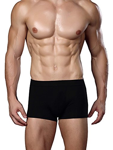 Avidlove Men Underwear Cotton Trunks Short Boxer Briefs Multicolors Black (FBA) XXL