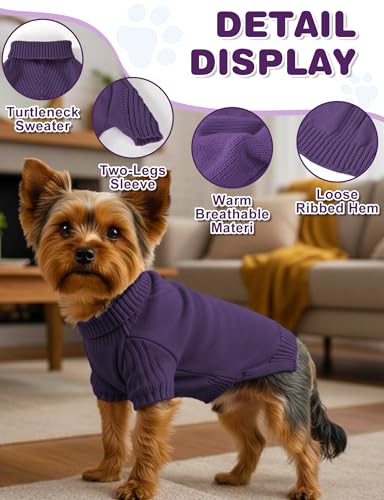 Image of Dog Sweaters for Small Medium Large Dog, Classic Turtleneck Pet Clothes Warm Thermal Doggy Winter Coat, Thick Double Knitting Collar Pullover Cold Weather Puppy Jacket for Indoor & Outdoor Wear