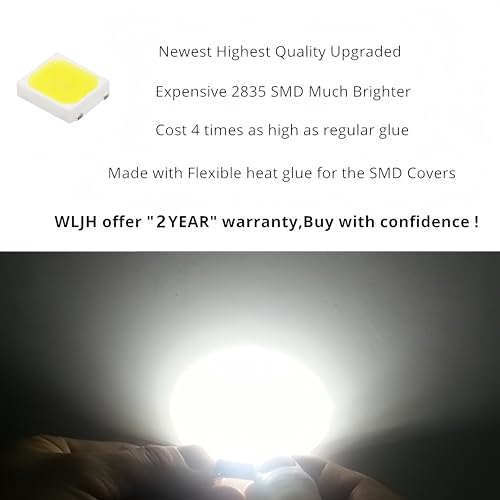 Image of WLJH 578 LED Bulb 211-2 212-2 561 562 41mm 42mm Festoon 8SMD White Canbus Error Free Car Light Interior Dome Map Trunk Cargo Footwell License Plate Lights (Pack of 10) | 211-2 212-2 561 562, 2835 SMD, 400lm, Canbus, Stable Performance, Footwell, License Plate Light, 10-Pack