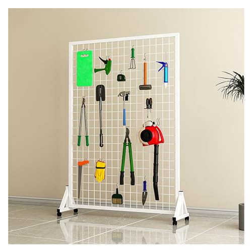 YJEUZCD Freestanding Grid Wall Panels Standing Wire Grid, Movable Display Rack, Privacy Screen Divider, Craft Show Retail Display Rack (Color : White, Size : 23.6x47.2in)