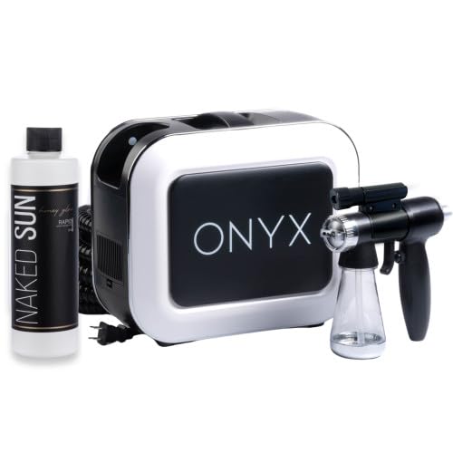 Naked SunOnyx Spray Tan Machine Professional Tanning Gun with Light Kit and Honey Glow Rapid Develop Tanning Solution