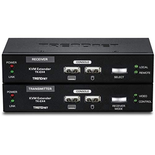 Kit d'extension KVM VGA USB TRENDnet TK-EX4 pour controle de PC a distance de 100m