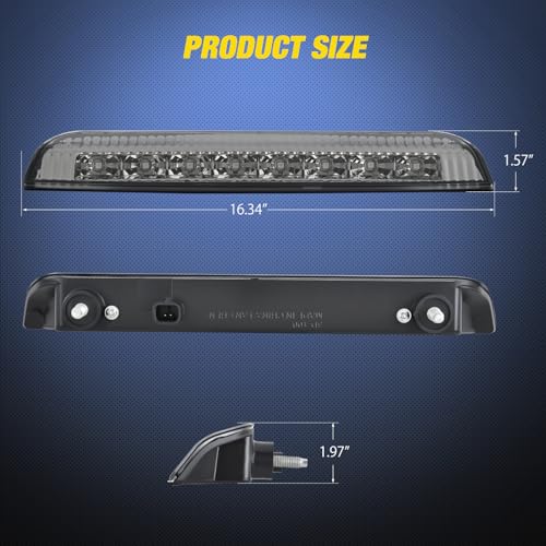 Image of Nilight Third Brake Light Tail High Mount 3rd Stop Lights Smoked Lens Compatible with Nissan Rogue 2014 2015 2016 2017 2018 2019 Van SUV Rear Center Cab Lamp