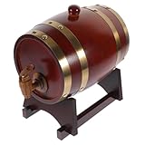 Garneck Barril de Vino de Madera Decorativo con Dispensador para Bar Hogar y Restaurante Barril Envejecido para Cerveza Whisky y Licor Color Rojo Marrón