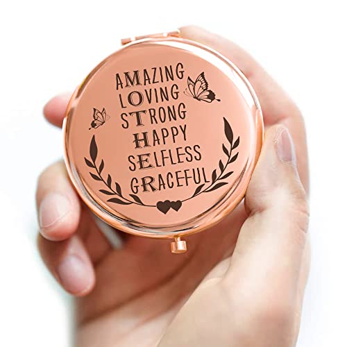 Logmor Mother Gifts From Daughter Son, Mom Travel Compact Mirror, Mini Mirror Fun Gifts For Women Birthday, Idea For Her/Mom/Bonus Mom/Stepmom #TOP3