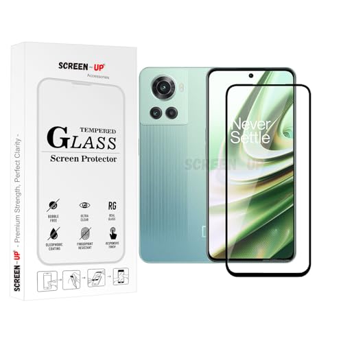 Image of ScreenUp Tempered Glass For OnePlus 10R - Ultra Clear, 9H Scratch Resistant, Full Coverage, Easy Install Screen Protector