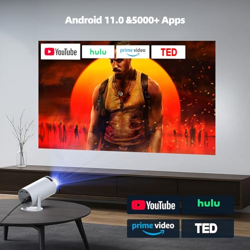 Image of Mini Projector with WiFi and Bluetooth, Portable Projector Built-in Apps Support 4K 1080P Auto Keystone 220 Rotatable Small Projectors Compatible with HDMI /TV Stick /iPhone /Laptop for Bedroom Wall