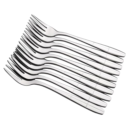 Ikando Tenedores de té para Aperitivos Postre Tartas Acero Inoxidable, 12 Unidades