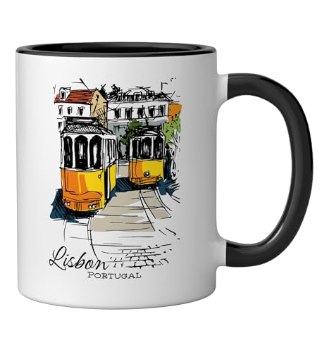 Taza de cerámica souvenir Lisboa 11 oz miniatura 2
