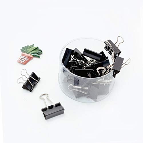 Black Binder Clips Metal Binder Paper Clamps 24 Pack Foldback Medium Binder Clips File Document Clip Holder Stationery Paper Clips Art Crafts Photo Pictures Binder Clips for Office School Home - Image 4