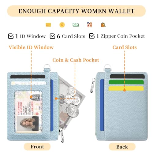 Image of Hancynir Minimalist Slim Wallet Women Credit Card Holder, RFID Small Cute