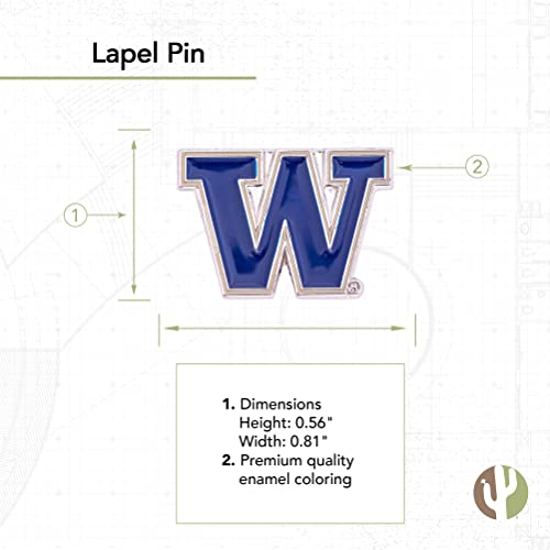 Image of Desert Cactus University of Washington Lapel Pin UW Huskies Made of Metal for Formal Wear, Bag and Hat Jewelry, and Tie Tack (Pin 1)