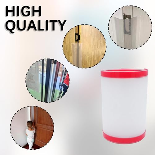 Image of 2 PCS Door Pinch Guard for Baby Proofing, Door Protector for Kids Finger Pinch Guard, Door Hinge Cover Door Jam Shield for Child Safety (Frosted 47.24 x 6.69inch), Transparent, Red