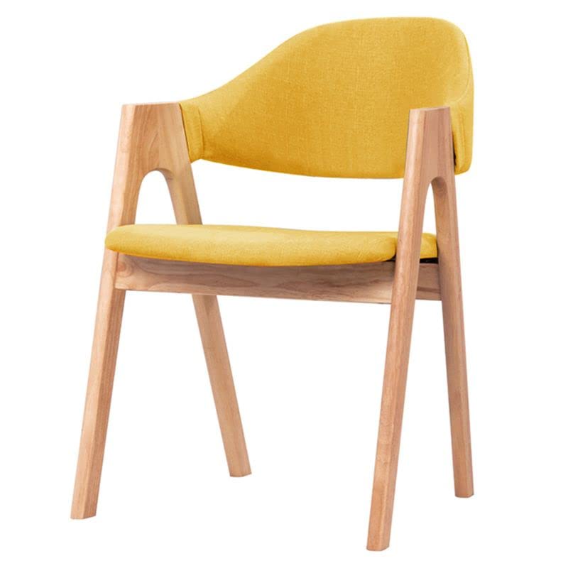 Silla de comedor tapizada con reposabrazos y acabado de madera natural para asientos de cocina y comedor