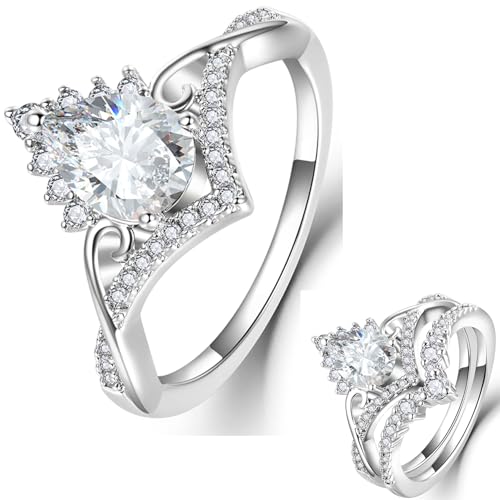 1.0CT S925 Sterling Silver Bridal Ring Sets Teardrop CZ Engagement Vintage Pear Birthstone Promise Rings Wedding Bands for Women