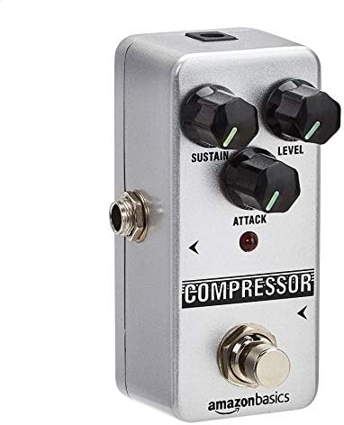 Amazon Basics Compressor Guitar Pedal, Fully Analog Circuit with True Bypass, Silver