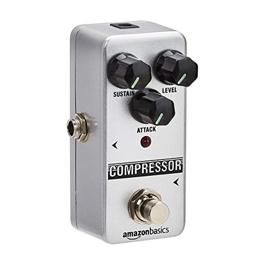 Amazon Basics Compressor Guitar Pedal, Fully Analog Circuit with True Bypass, Silver