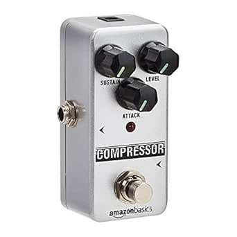 Amazon Basics Compressor Guitar Pedal, Fully Analog Circuit, Silver