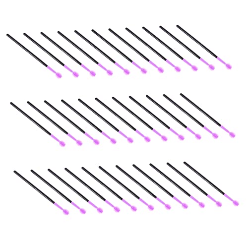 OHPHCALL 50pcs Purple Eyebrow Brush Applicator Portable Lamination Wand for Daily Party Travel