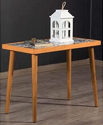 Mesa auxiliar mesa auxiliar mesita de noche mesita de noche mesita de noche mesa de acento para el hogar mesa auxiliar con azulejos de madera mesa