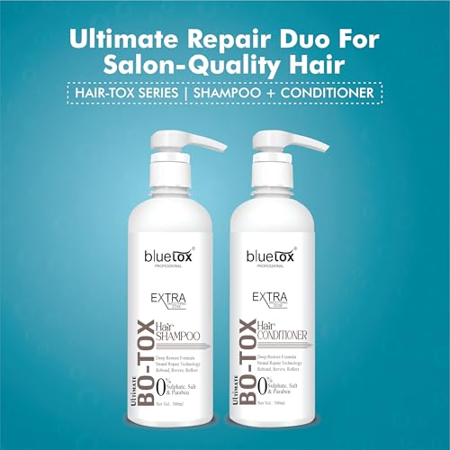 Image of HairTox shampoo and conditioner Combo with serum | sulfate and paraben free | Smoothens, Repairs & Adds Shine | HairTox Shampoo mask for Dry Damaged Frizzy & Chemically Treated Hair (500ML)