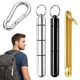 4 Stück Camping Gewürze Set, Mini Salzstreuer für Unterwegs, Gewürzstreuer, Ideal für Camping, Wandern und Outdoor-Aktivitäten, Kompakt und Leicht