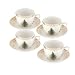 Spode Christmas Tree Gold Teacup and Saucer, Set of 4