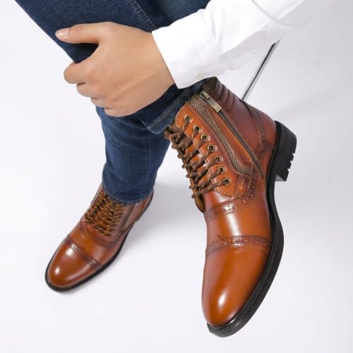 Image of Arkbird Mens Chelsea Boots, Stylish and Comfort Leather Chukka Ankle Boots with Zipper
