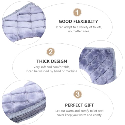 Funda de asiento de inodoro acolchada y protector sanitario lavable para baño 7