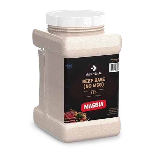 Dependable Food Beef Soup Base - Beef Flavor Consommé | 15 Oz. Resealable Jar | No MSG, Gluten Free, Kosher | Perfect for Soups, Stocks, and Broths