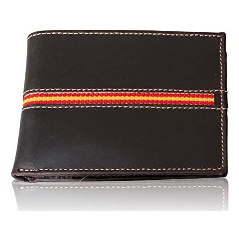 LEGADO Cartera Hombre Marrón con Bandera España y Pulsera Cover