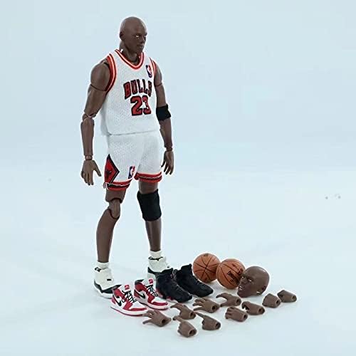 1/12 NBA Series Michael Jordan Action Figure 23 White Jersey Model PVC Cartoon Statue Basketball Sports Doll Toy Decorations Ornaments Birthday Gift