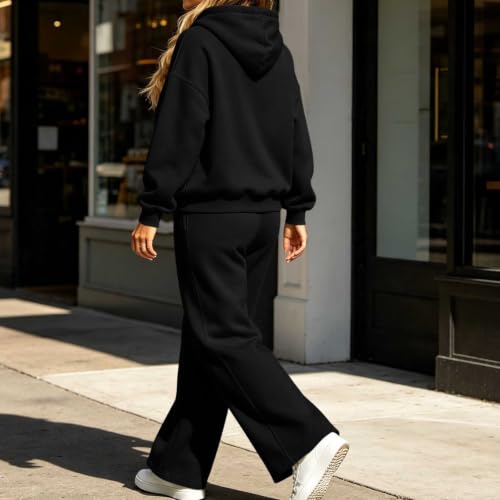 Womens Sweatsuits 2 Piece Set Hoodies Wide Leg Athleisure Loungewear Fall - image 8