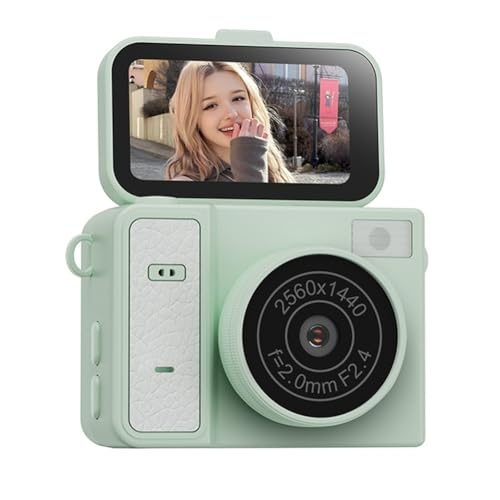 Caméra d'action mini 2K S162 verte avec écran flip 1,47 pouce et clé USB