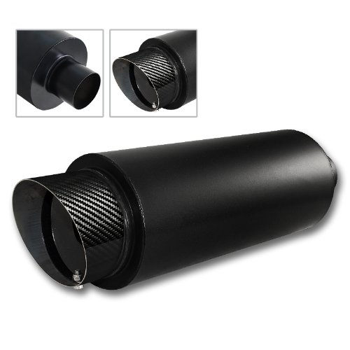 Buy JDM 4" Carbon Fiber Slant Tip T304 Stainless Steel Black Exhaust