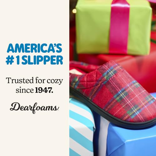 Image of Dearfoams Women's Lightweight Memory Foam Indoor House Slipper Darcy Velour Clog with Wide Widths