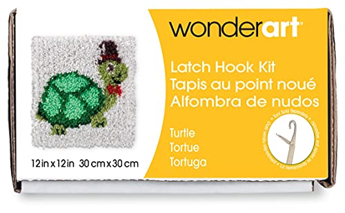 Image of Wonderart Turtle Latch Hook Kit, 12 inch X 12 inch
