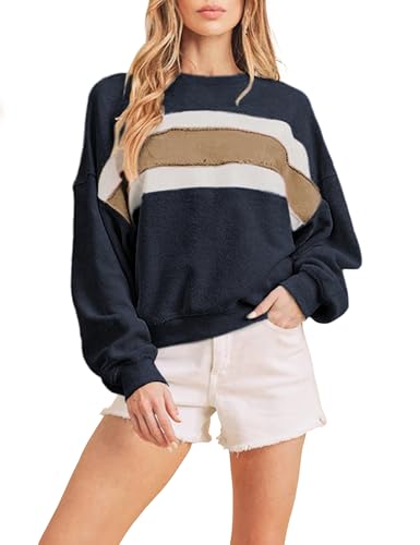 Tanming Womens Casual Sweatshirt Crewneck Patchwork Pullover...