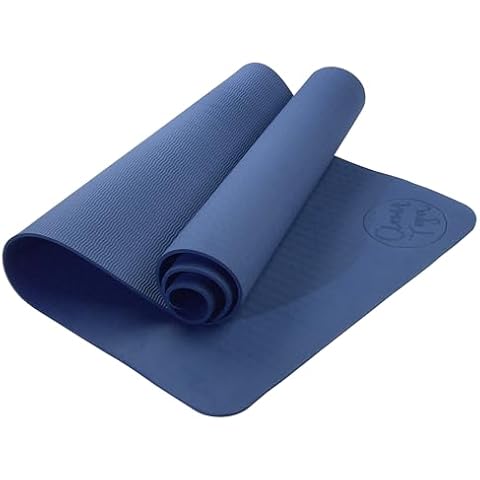 Clever Yoga Mat BetterGrip Eco-Friendly Recyclable Non-Slip and Durable TPE 6mm or 1/4" Thick - (Dark Blue) Cover