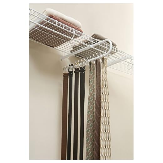 Rubbermaid FastTrack Tie & Belt Holder, White (FG3R14FTWHT)