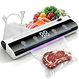 WTWD All-in-One Vacuum Sealer System with Hose, Vacuum sealer with Extra Large Touchscreen & Voice, 30cm Seal Bar, Dry/Moist Modes, UV Sanitizing Light, 80kPa Strong Suction for Locking Freshness