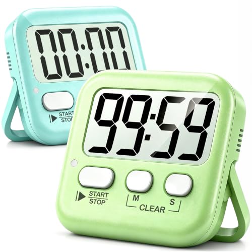 Antonki 2 Pack Digital Timer for Kids Classroom Kitchen Timers for Cooking