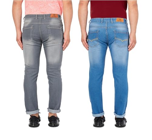 Image of Ben Martin Men's Slim Fit Mid Rise Pack of 2 Stretchable Casusal Denim Combo Jeans Pant, CMB-AU24