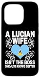 custodia per iphone 15 pro divertente lucian moglie dicendo st. lucia sposo lucian donne