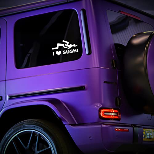 I Love Sushi Funny Jdm Decal Vinyl Sticker Auto Car Truck Wall Laptop | White| 6" X 3" #TOP2