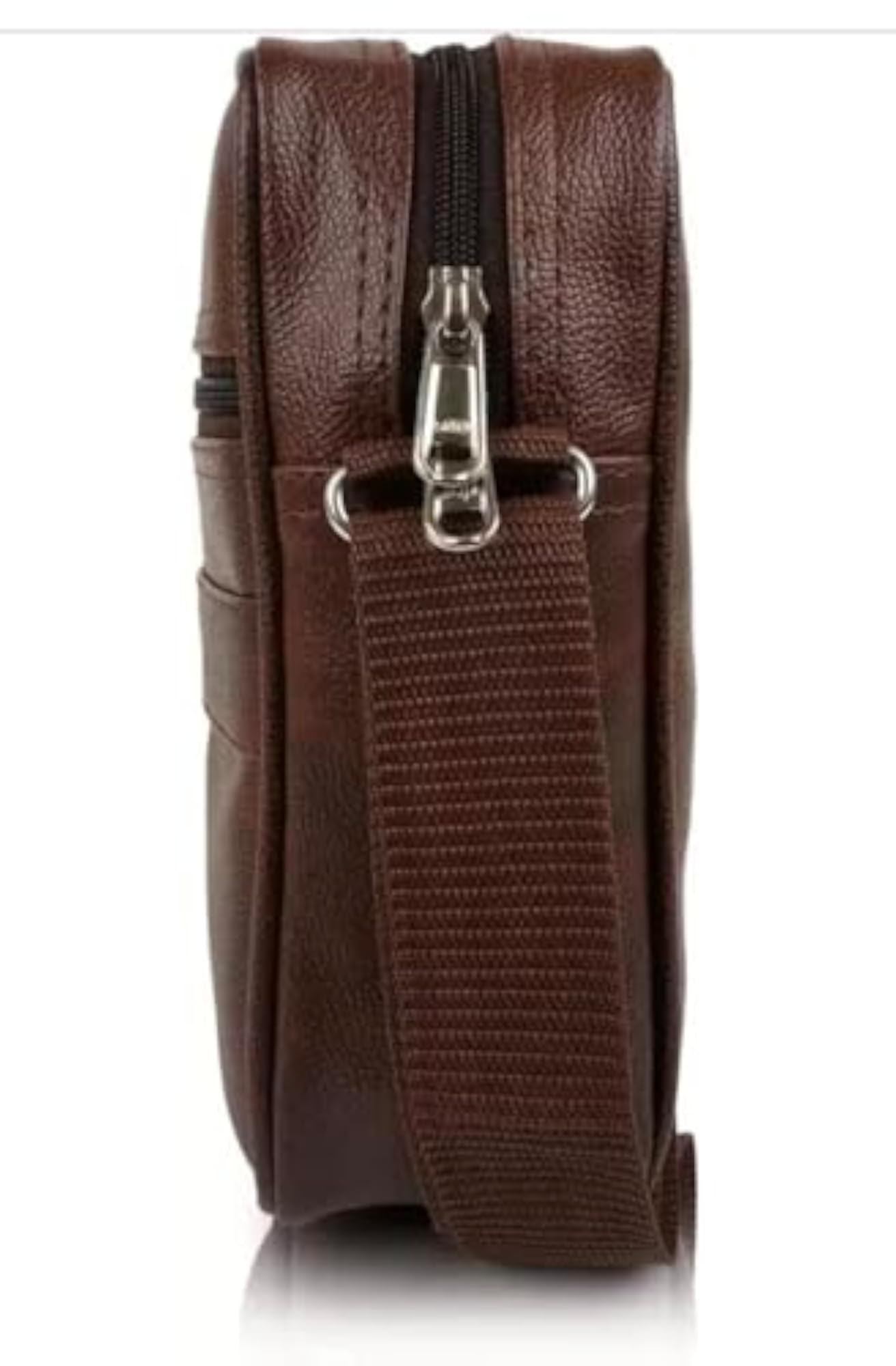 Faux Leather Crossbody Sling Bag for Men, Adjustable Strap