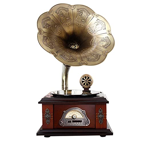 Retro Bluetooth Speaker, Vintage Turntable Gramophone Shaped Speakers With Aux-In, USB Port,bass, Phonograph Style For Home Decoration,Compatible With 18cm/25cm/30cm Size kxtmm