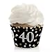 Adult 40th Birthday - Gold - Birthday Party Decorations - Party Cupcake Wrappers - Set of 12