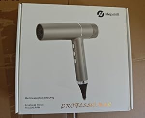 slopehill Hair Dryer with Unique Brushless Motor | Intelligent Fault Diagnosis | Innovative Microfilter | Oxy Active Technology | Led Display (Grey)