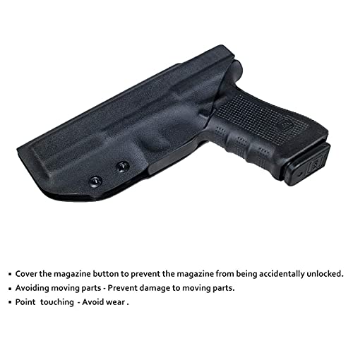 Pole.craft Glock 17 Holster, Kydex Iwb Holster For Glock 17 / Glock 22 / Glock 31 Concealed Carry - Inside Waistband Carry Concealed Holster Glock 17 Pistol Case Guns Accessories (Black, Right Hand) #TOP3